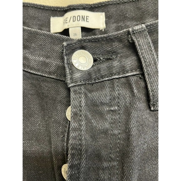 RE/DONE 90s High Rise Loose Jeans Size 29 Button fly Black 2 STYLE 166-3W7BC - Picture 5 of 12